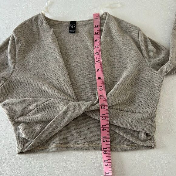 Windsor Taupe Knit Twist Front Crop Top & High Waist Pants Set – Size L - Picture 11 of 15